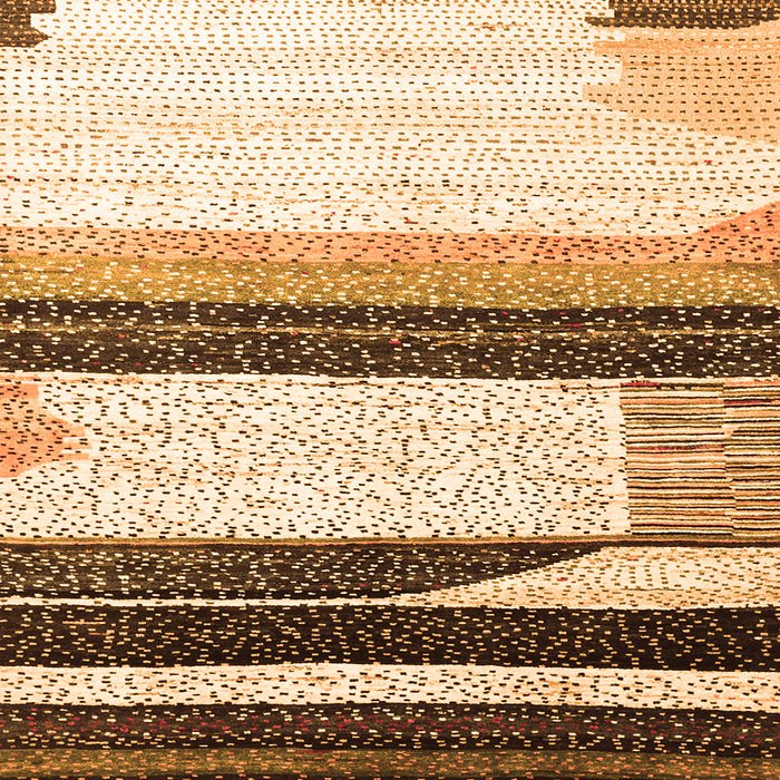 Round Machine Washable Abstract Orange Contemporary Area Rugs, wshcon2802org