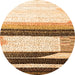 Square Abstract Orange Contemporary Rug, con2802org