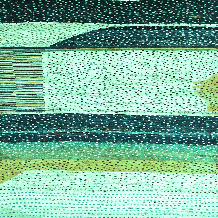 Machine Washable Abstract Turquoise Contemporary Area Rugs, wshcon2802turq