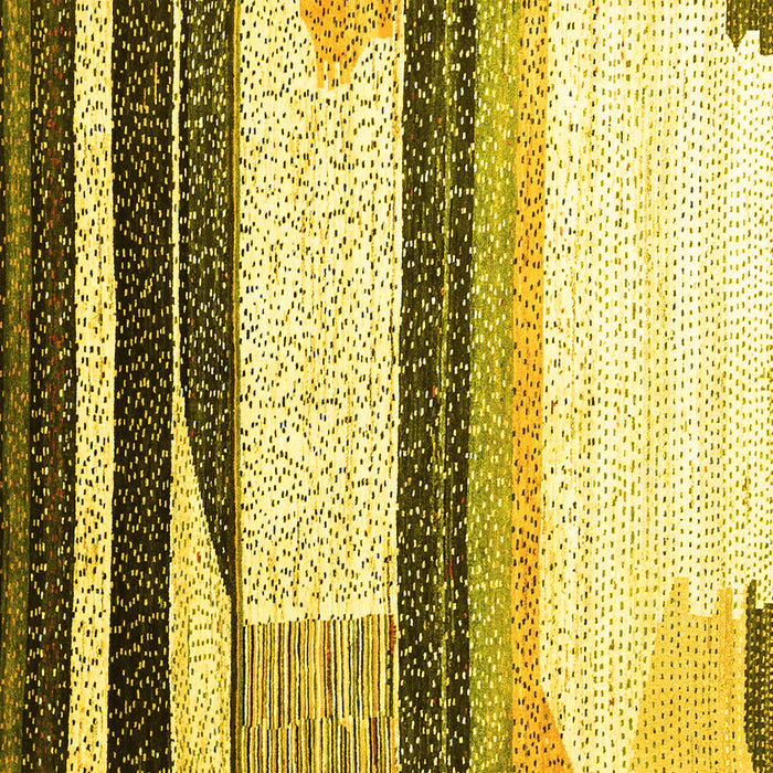 Square Abstract Yellow Contemporary Rug, con2802yw