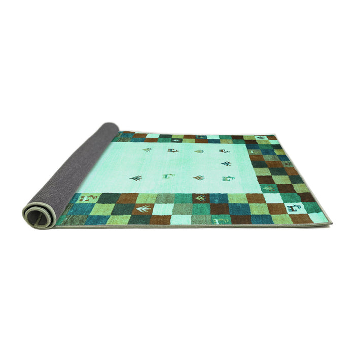 Sideview of Abstract Turquoise Contemporary Rug, con2803turq
