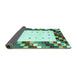 Sideview of Abstract Turquoise Contemporary Rug, con2803turq