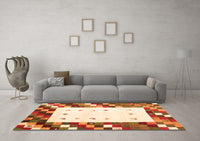 Machine Washable Abstract Orange Contemporary Rug, wshcon2803org