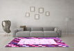 Machine Washable Abstract Purple Contemporary Area Rugs in a Living Room, wshcon2803pur