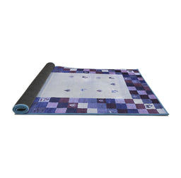 Sideview of Abstract Blue Contemporary Rug, con2803blu