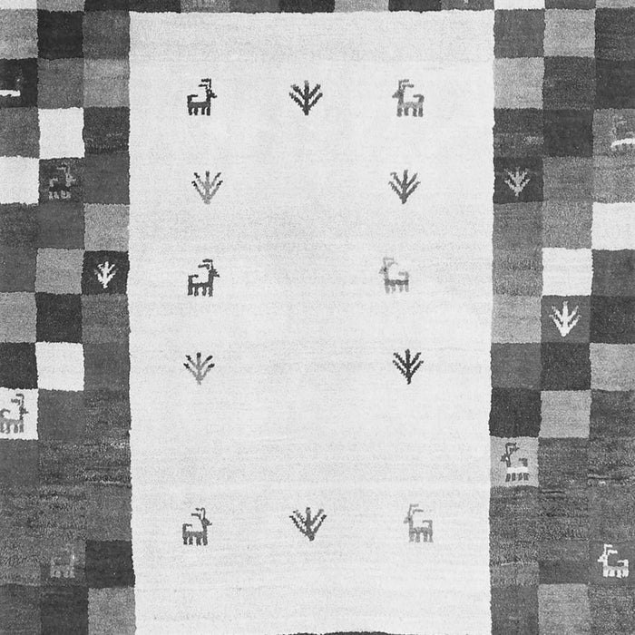 Serging Thickness of Machine Washable Abstract Gray Contemporary Rug, wshcon2803gry