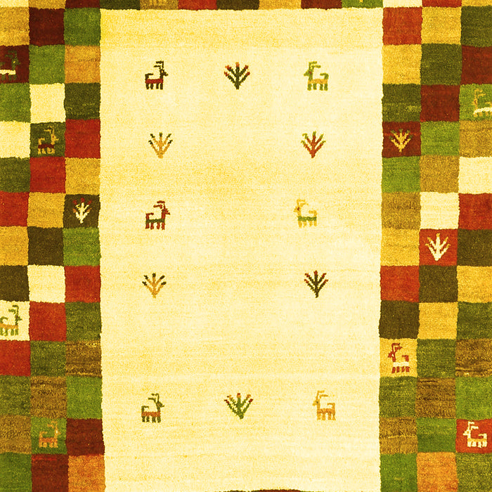 Abstract Yellow Contemporary Rug, con2803yw