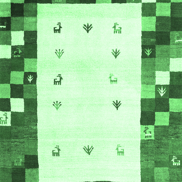 Machine Washable Abstract Emerald Green Contemporary Area Rugs, wshcon2803emgrn