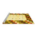 Sideview of Machine Washable Abstract Yellow Contemporary Rug, wshcon2803yw