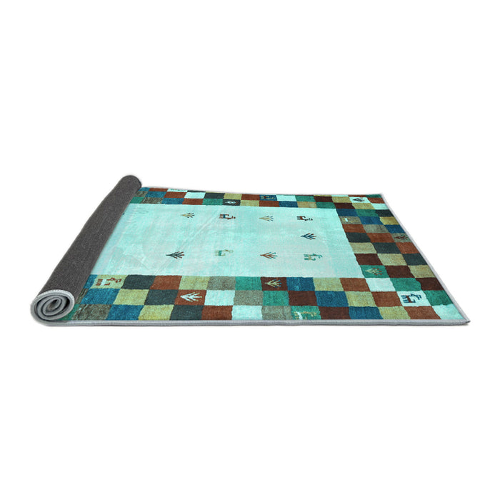 Sideview of Abstract Light Blue Contemporary Rug, con2803lblu