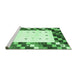 Sideview of Machine Washable Abstract Emerald Green Contemporary Area Rugs, wshcon2803emgrn