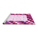 Sideview of Machine Washable Abstract Pink Contemporary Rug, wshcon2803pnk