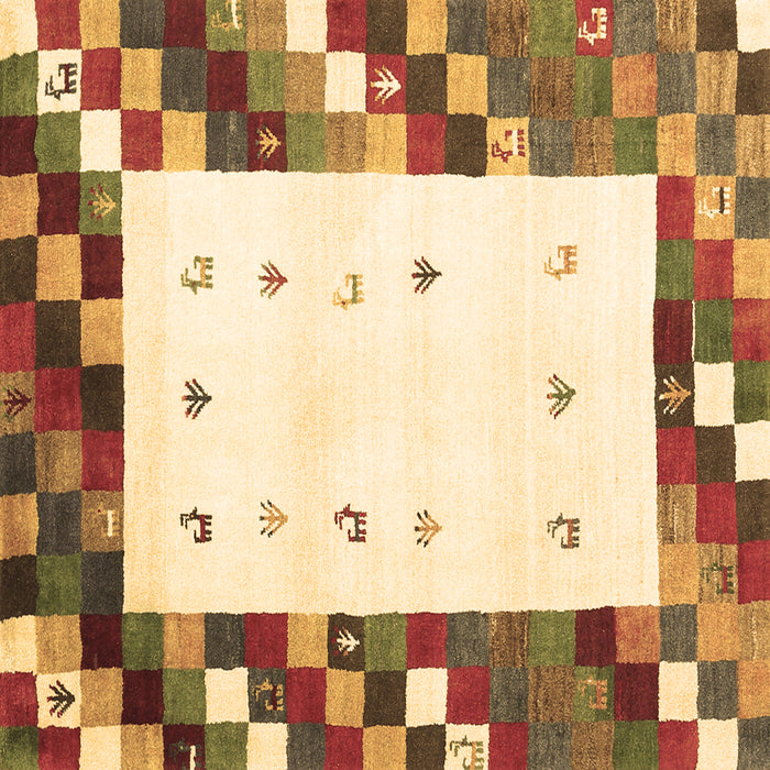 Square Abstract Brown Contemporary Rug, con2803brn