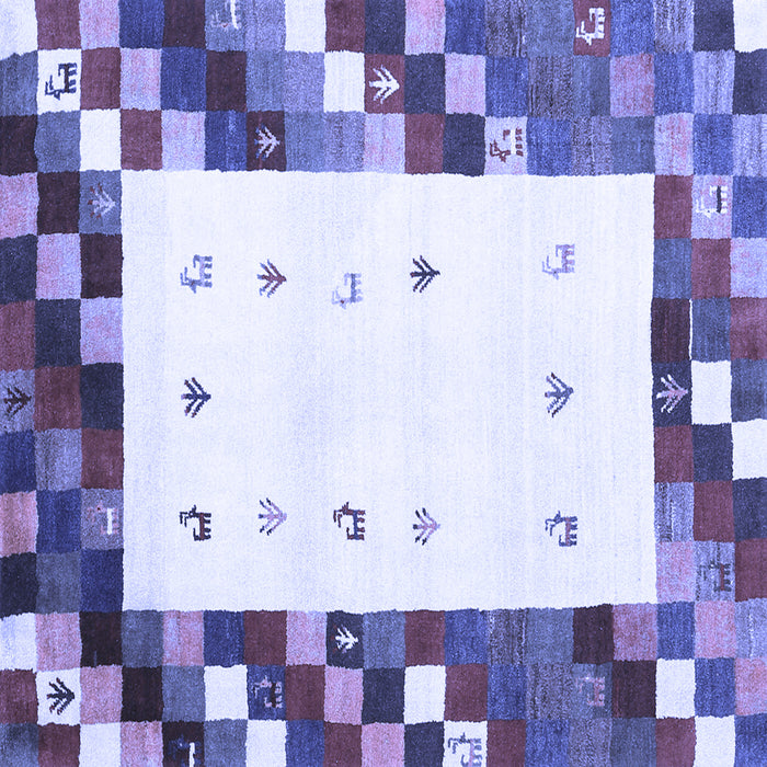 Square Machine Washable Abstract Blue Contemporary Rug, wshcon2803blu