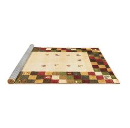 Sideview of Machine Washable Abstract Brown Contemporary Rug, wshcon2803brn