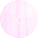 Round Solid Pink Modern Rug, con2804pnk