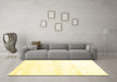 Machine Washable Solid Yellow Modern Rug in a Living Room, wshcon2804yw