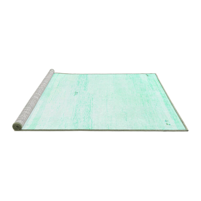 Sideview of Machine Washable Solid Turquoise Modern Area Rugs, wshcon2804turq