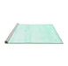 Sideview of Machine Washable Solid Turquoise Modern Area Rugs, wshcon2804turq