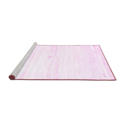 Sideview of Machine Washable Solid Pink Modern Rug, wshcon2804pnk