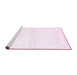 Sideview of Machine Washable Solid Pink Modern Rug, wshcon2804pnk