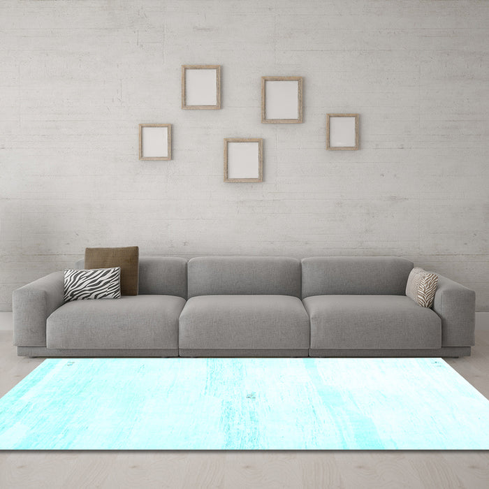 Machine Washable Solid Light Blue Modern Rug in a Living Room, wshcon2804lblu