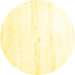 Round Solid Yellow Modern Rug, con2804yw