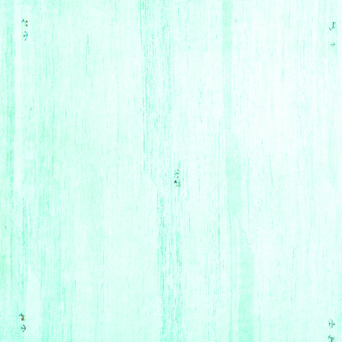 Square Machine Washable Solid Turquoise Modern Area Rugs, wshcon2804turq