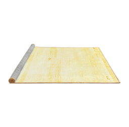 Sideview of Machine Washable Solid Yellow Modern Rug, wshcon2804yw