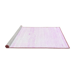 Sideview of Machine Washable Solid Purple Modern Area Rugs, wshcon2804pur