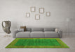 Machine Washable Abstract Green Contemporary Area Rugs in a Living Room,, wshcon2805grn