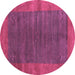 Round Machine Washable Abstract Purple Contemporary Area Rugs, wshcon2805pur