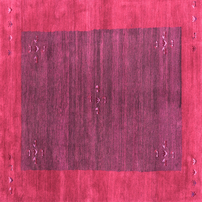 Square Machine Washable Abstract Pink Contemporary Rug, wshcon2805pnk