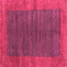 Square Machine Washable Abstract Pink Contemporary Rug, wshcon2805pnk