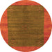 Square Abstract Orange Contemporary Rug, con2805org