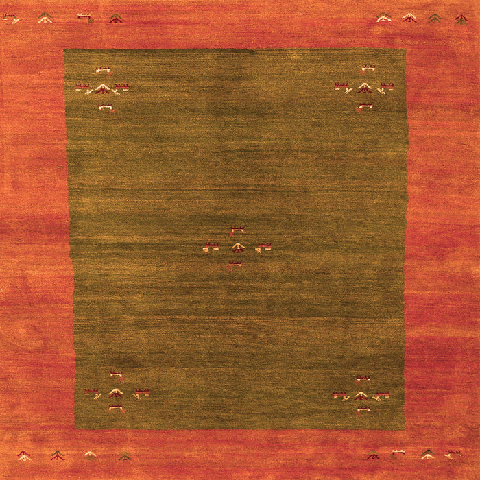 Serging Thickness of Abstract Orange Contemporary Rug, con2805org