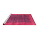 Sideview of Machine Washable Abstract Pink Contemporary Rug, wshcon2805pnk