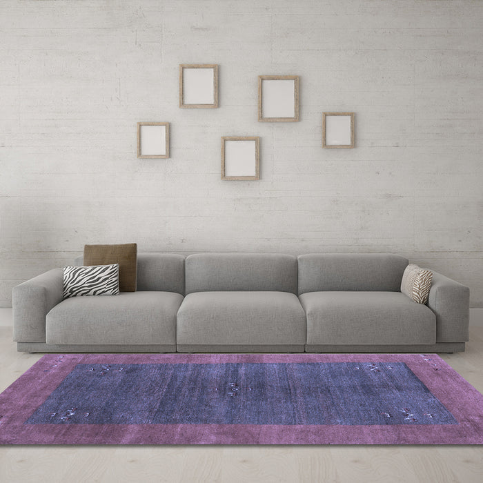 Machine Washable Abstract Blue Contemporary Rug in a Living Room, wshcon2805blu
