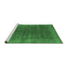 Sideview of Machine Washable Abstract Emerald Green Contemporary Area Rugs, wshcon2805emgrn