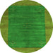 Square Abstract Green Contemporary Rug, con2805grn