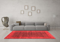 Machine Washable Abstract Red Contemporary Rug, wshcon2805red