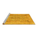 Sideview of Machine Washable Persian Yellow Bohemian Rug, wshcon2806yw