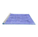 Sideview of Machine Washable Persian Blue Bohemian Rug, wshcon2806blu