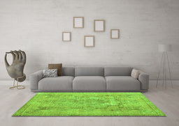 Machine Washable Persian Green Bohemian Area Rugs in a Living Room,, wshcon2806grn