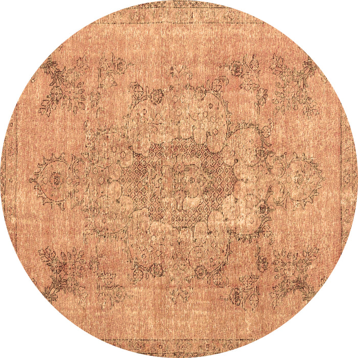 Round Machine Washable Persian Brown Bohemian Rug, wshcon2806brn