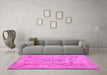 Machine Washable Persian Pink Bohemian Rug in a Living Room, wshcon2806pnk