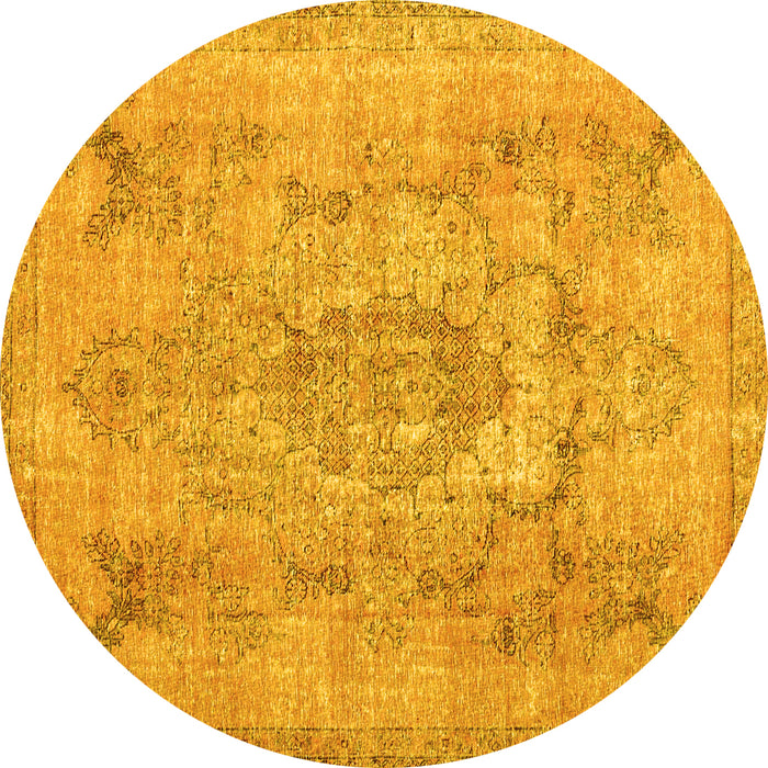 Round Persian Yellow Bohemian Rug, con2806yw