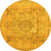 Round Persian Yellow Bohemian Rug, con2806yw