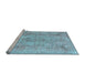 Sideview of Machine Washable Persian Light Blue Bohemian Rug, wshcon2806lblu