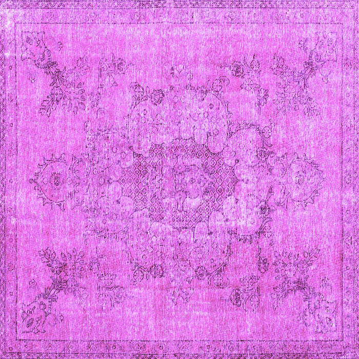 Square Machine Washable Persian Purple Bohemian Area Rugs, wshcon2806pur